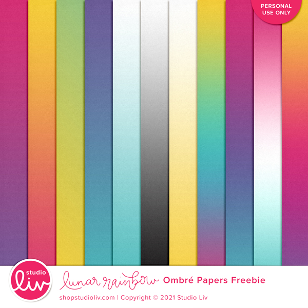 Lunar Rainbow Ombre Papers preview