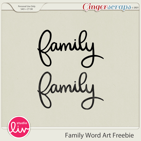 Family Word Art Freebie preview