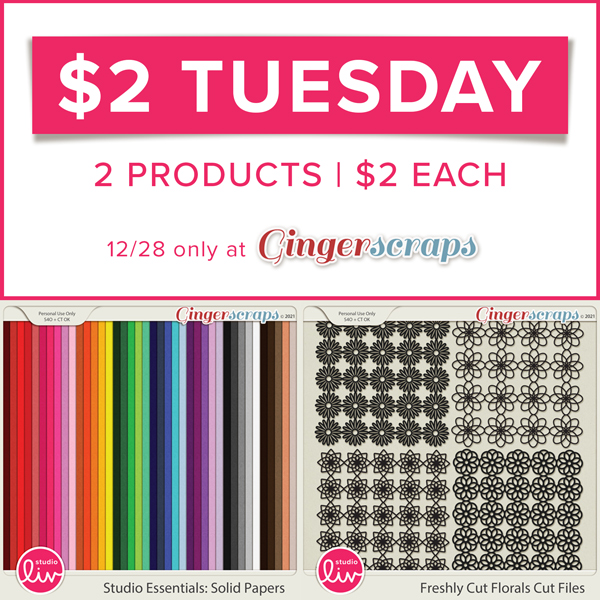 $2 Tuesday 2 products | $2 each 12/28 only at GingerScraps