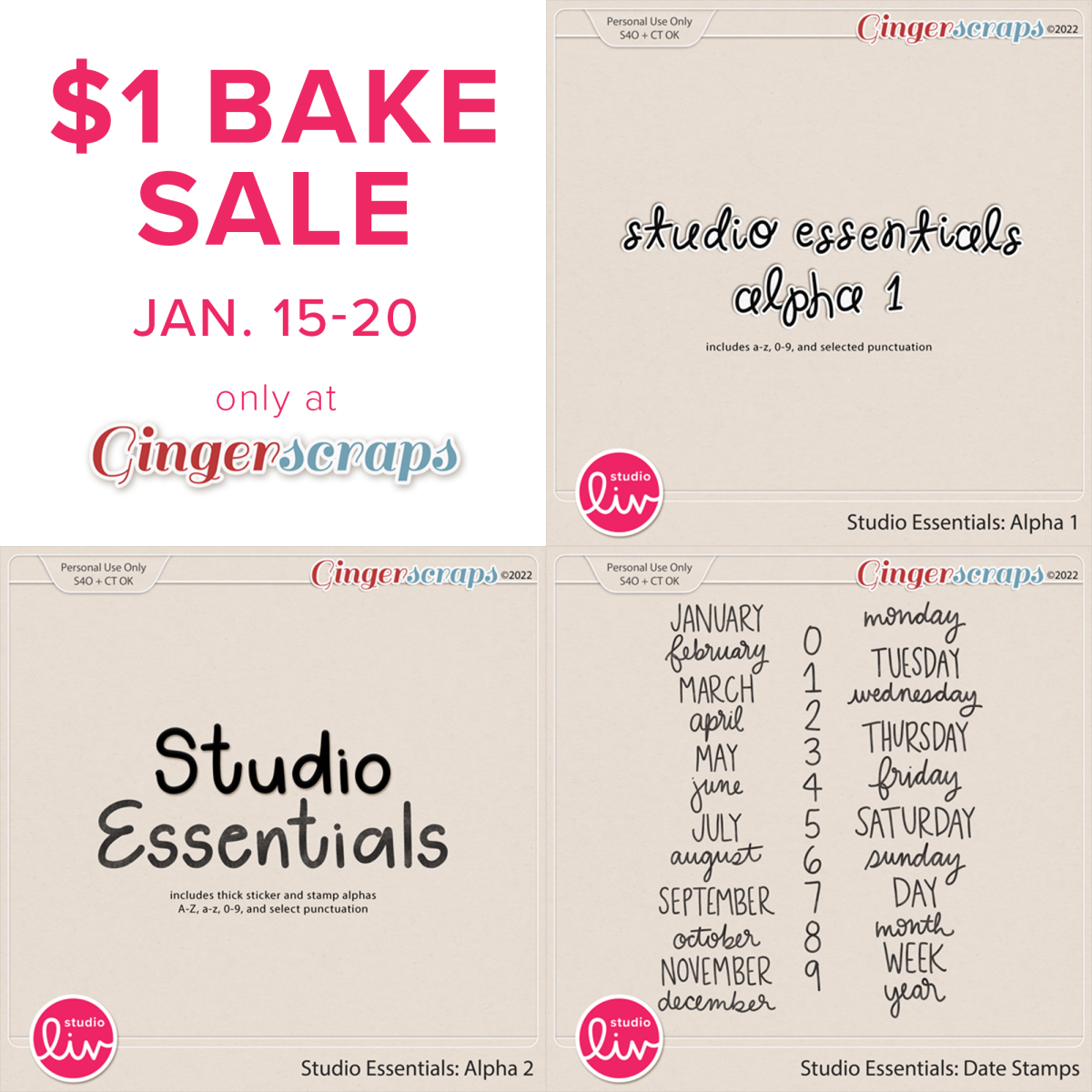 $1 Bake Sale | Select Studio Essentials Products